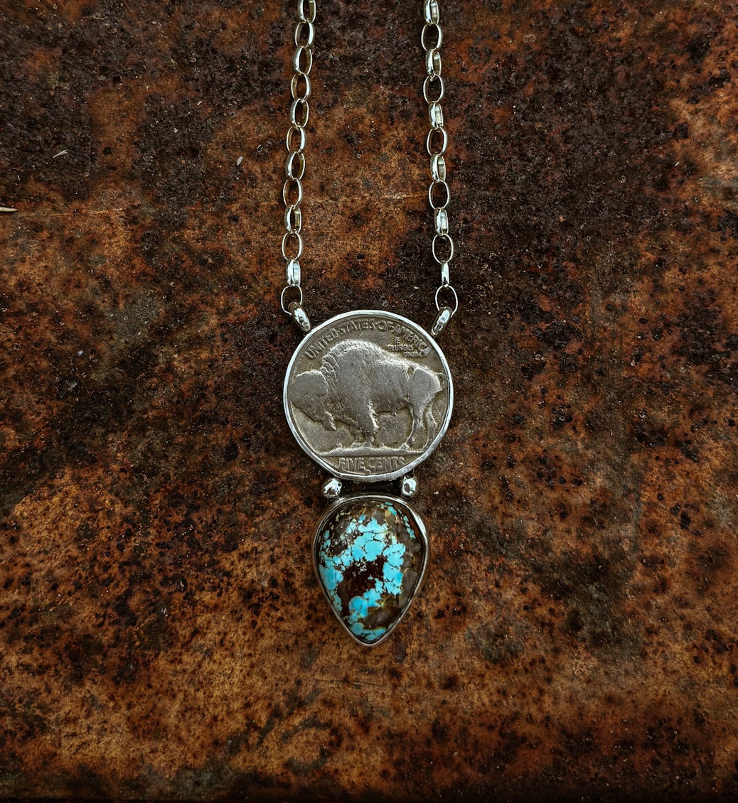Boulder coin necklace