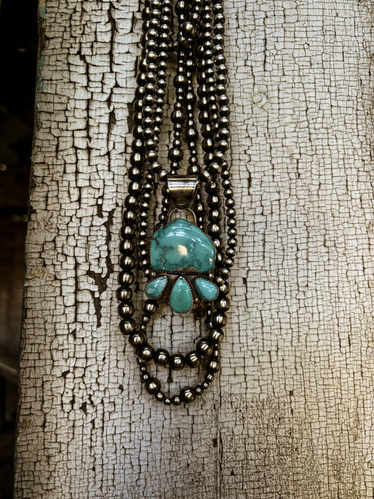 Turquoise Mountain & Natural Carico Lake pendent