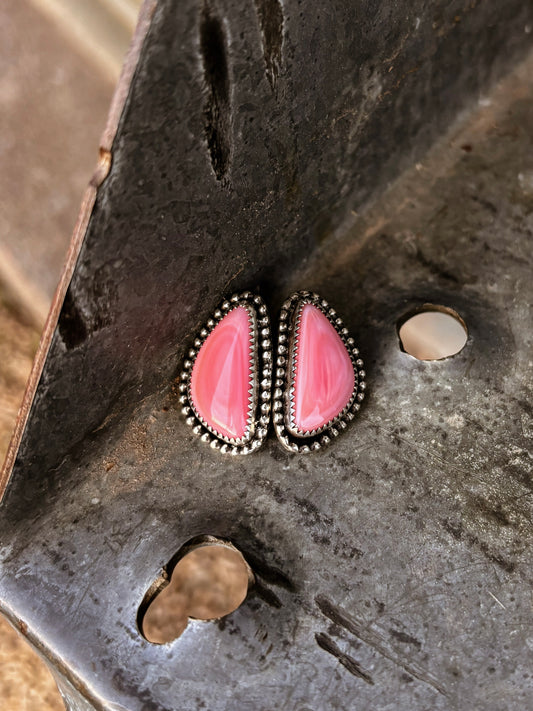 Pink Conch Earrings